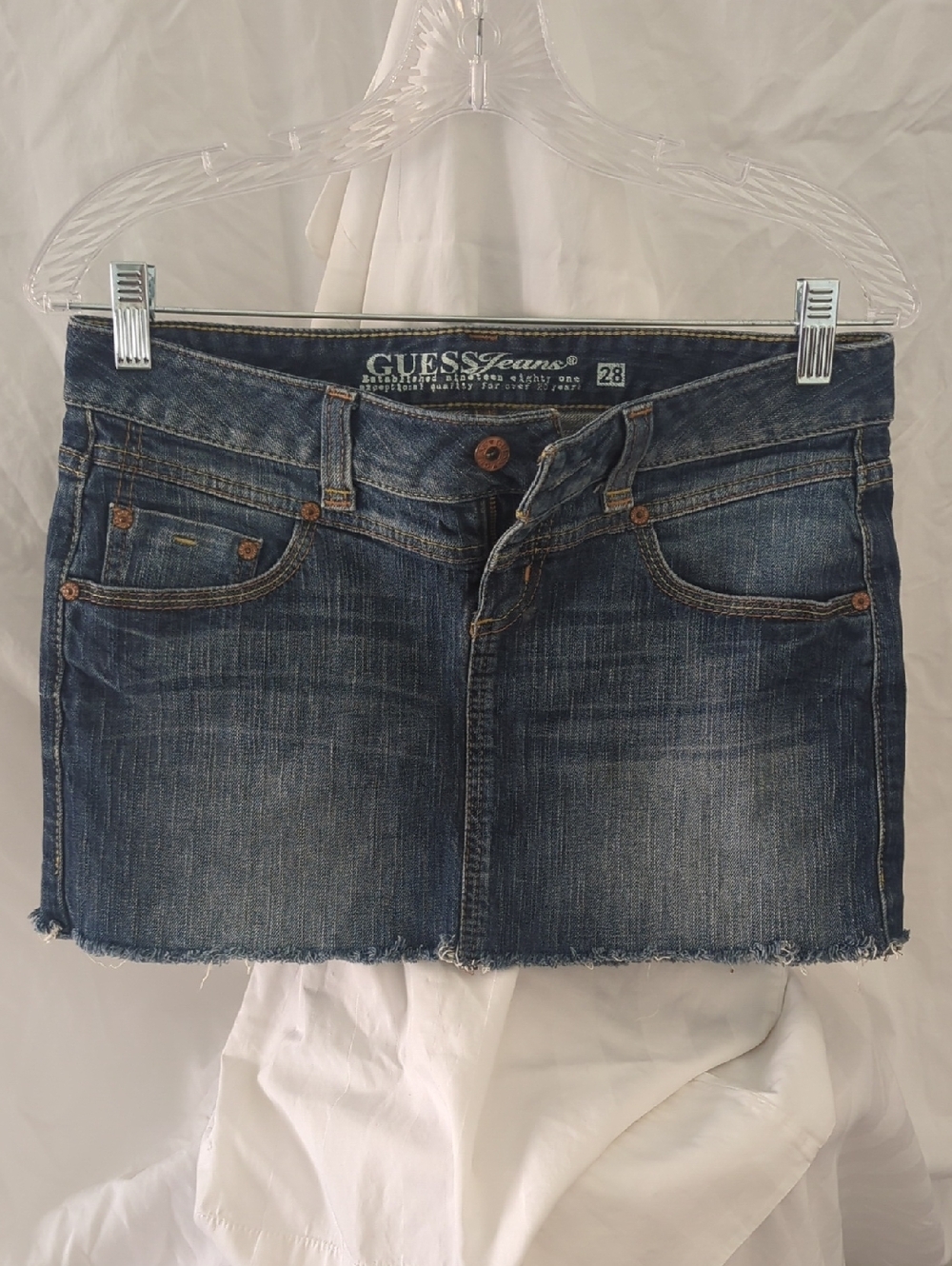 Guess Blue Washed Denim Mini Skirt